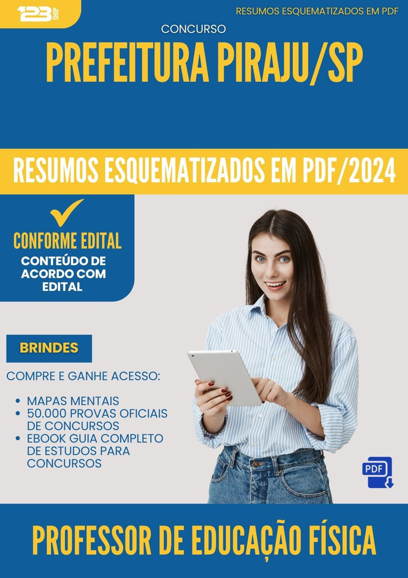 Resumos Esquematizados para Concurso Professor De Educacao Fisica da Prefeitura Piraju Sp 2024 - Conteúdo de Acordo com Edital
