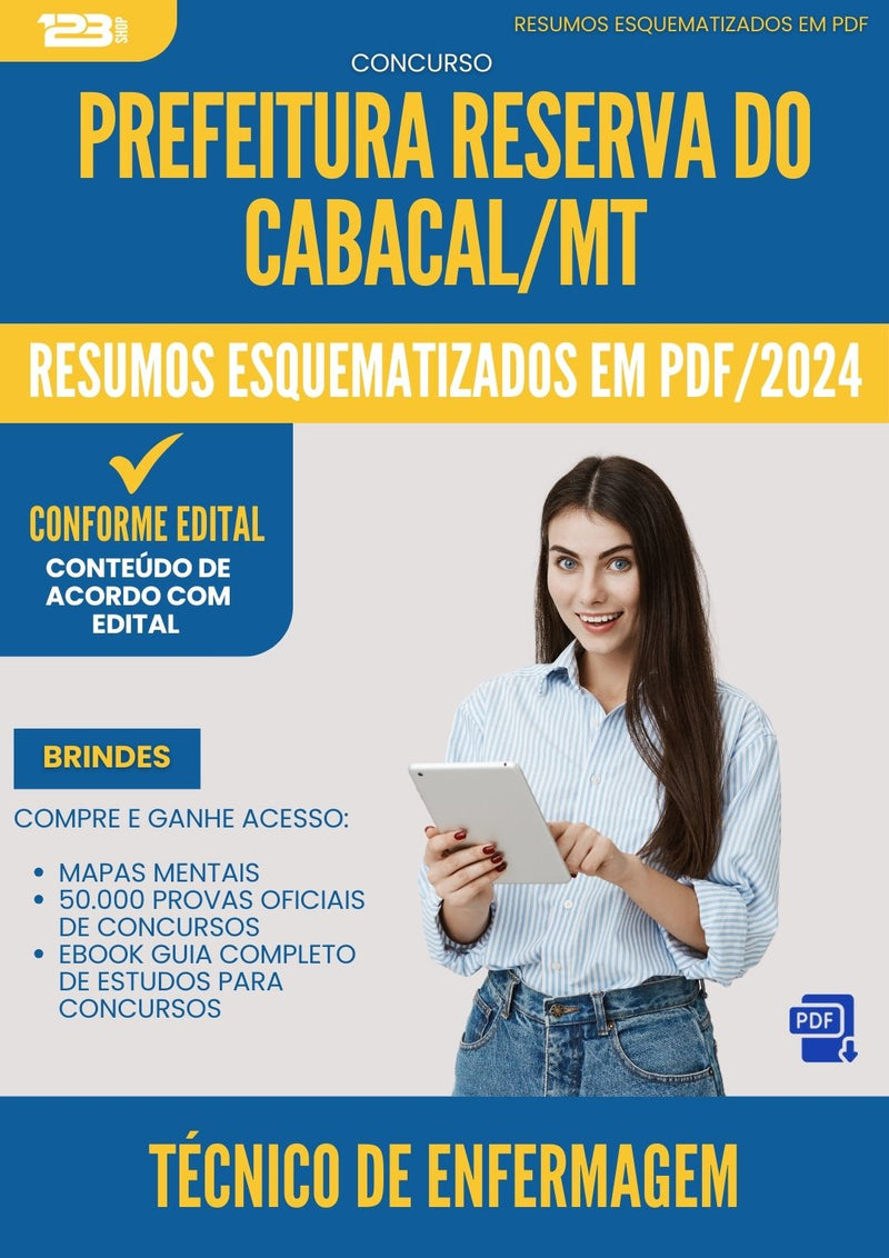 Resumos Esquematizados para Concurso Tecnico De Enfermagem da Prefeitura Reserva Do Cabacal Mt 2024 - Conteúdo de Acordo com Edital