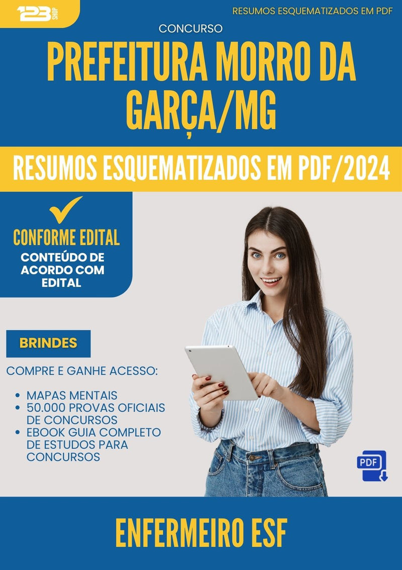 Resumos Esquematizados para Concurso Enfermeiro Esf Morro Da da Prefeitura Garca Mg 2025 - Conteúdo de Acordo com Edital