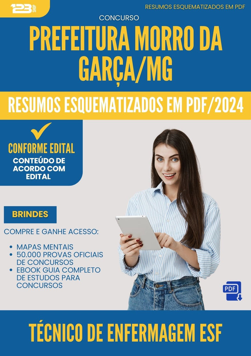 Resumos Esquematizados para Concurso Tecnico Enfermagem Esf Morro Da da Prefeitura Garca Mg 2025 - Conteúdo de Acordo com Edital