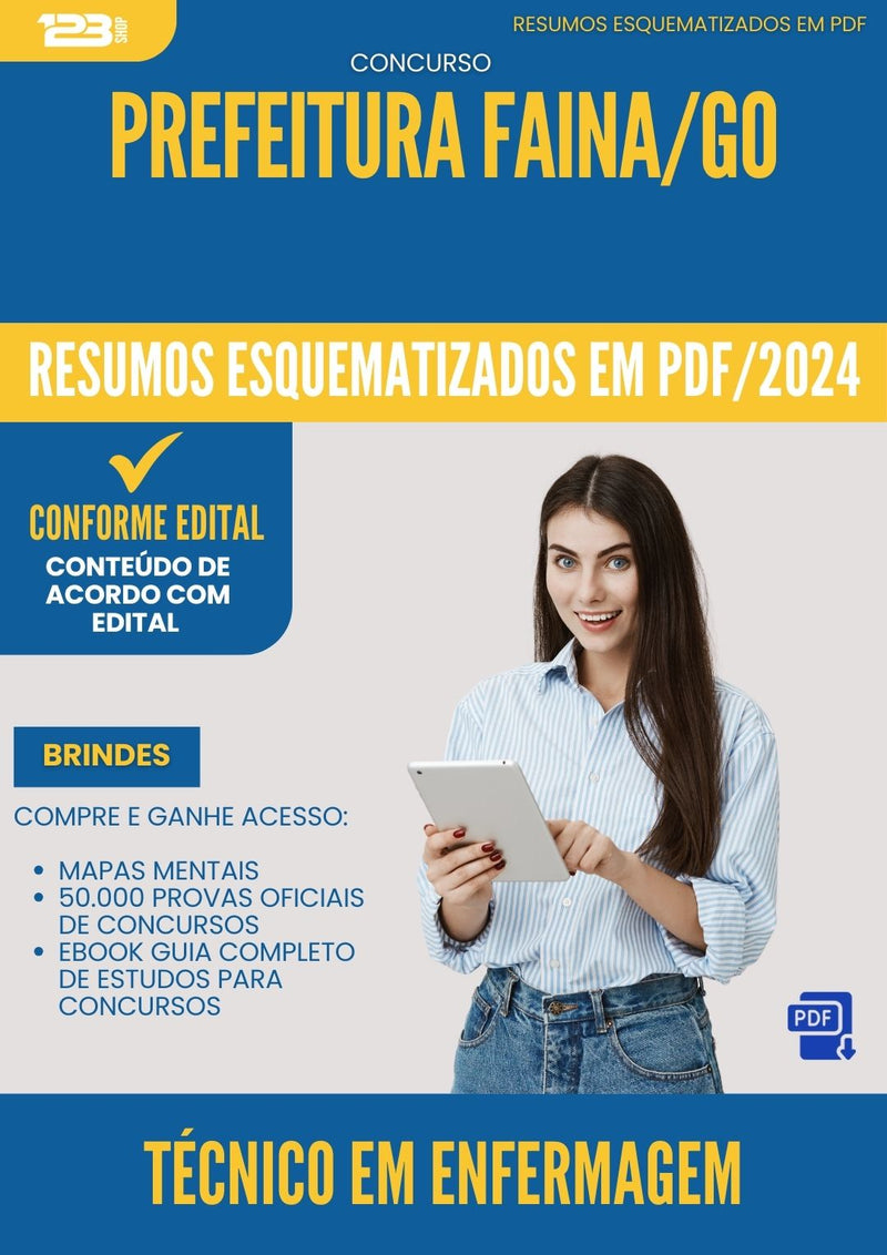 Resumos Esquematizados para Concurso Tecnico Em Enfermagem da Prefeitura Faina Go 2025 - Conteúdo de Acordo com Edital