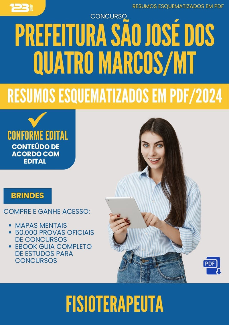 Resumos Esquematizados para Concurso Fisioterapeuta da Prefeitura Sao Jose Dos Quatro Marcos Mt 2025 - Conteúdo de Acordo com Edital