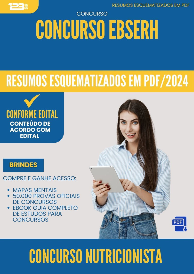 Resumos Esquematizados para Concurso Nutricionista Ebserh 2025 - Conteúdo de Acordo com Edital
