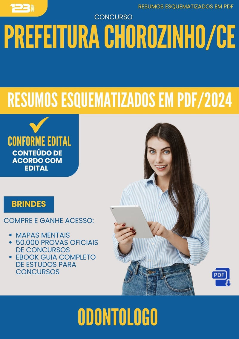 Resumos Esquematizados para Concurso Odontologo da Prefeitura Chorozinho Ce 2025 - Conteúdo de Acordo com Edital