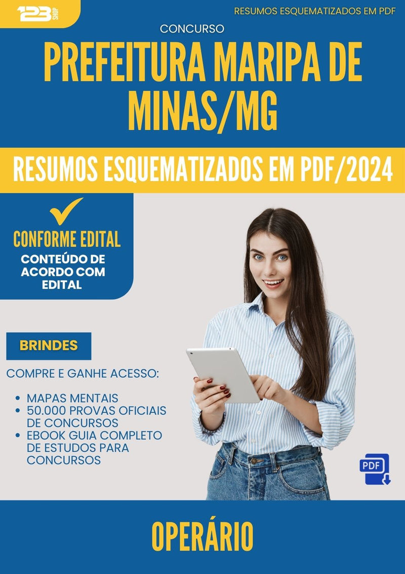 Resumos Esquematizados para Concurso Operario da Prefeitura Maripa De Minas Mg 2025 - Conteúdo de Acordo com Edital