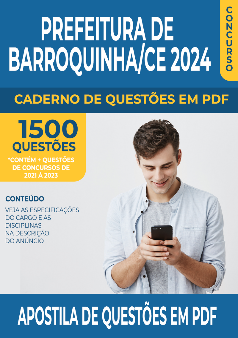 Apostila de Questões para Concurso da Prefeitura de Barroquinha/CE 2024 para Nutricionista - Mais de 1.500 Questões Gabaritadas | loja123shop