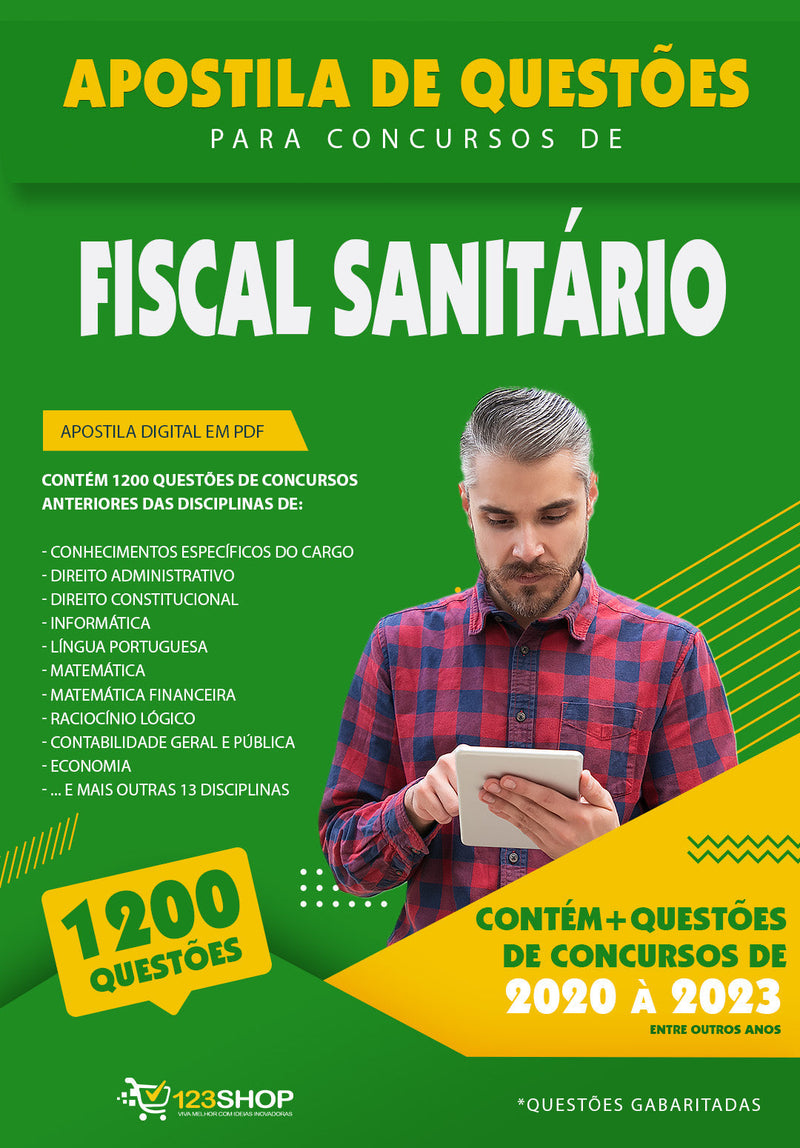 Exercícios para Concursos de Fiscal Sanitário - Mais de 1.200 Questões Gabaritadas | loja123shop