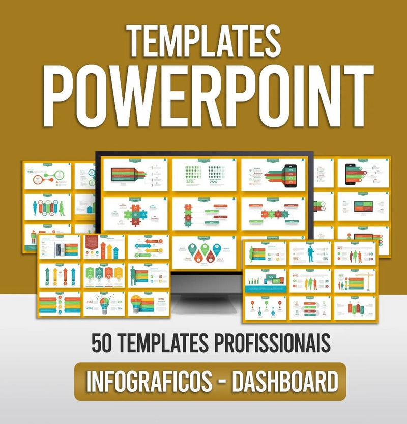 Templates Powerpoint do Segmento de Infográficos e Dashboard