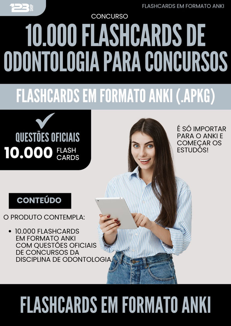 10.000 Flashcards de Odontologia para Concursos - Questões Oficiais de Concursos