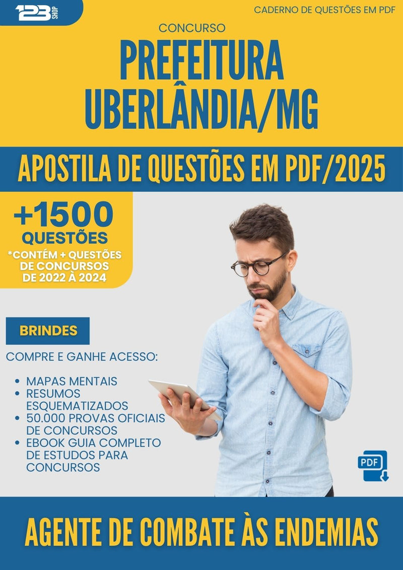 Apostila de Questões para Concurso Agente De Combate As Endemias da Prefeitura Uberlandia Mg 2025 - Mais de 1.500 Questões
