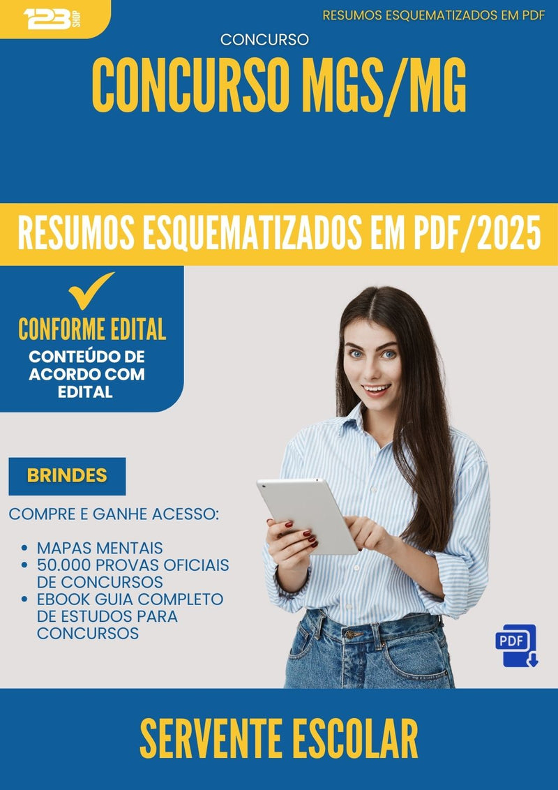 Resumos Esquematizados para Concurso Servente Escolar Mgs Mg 2025 - Conteúdo de Acordo com Edital