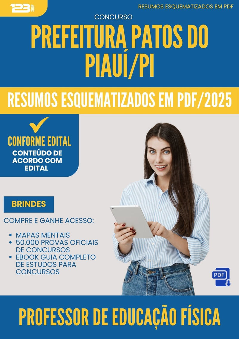 Resumos Esquematizados para Concurso Professor De Educacao Fisica da Prefeitura Patos Do Piaui Pi 2025 - Conteúdo de Acordo com Edital