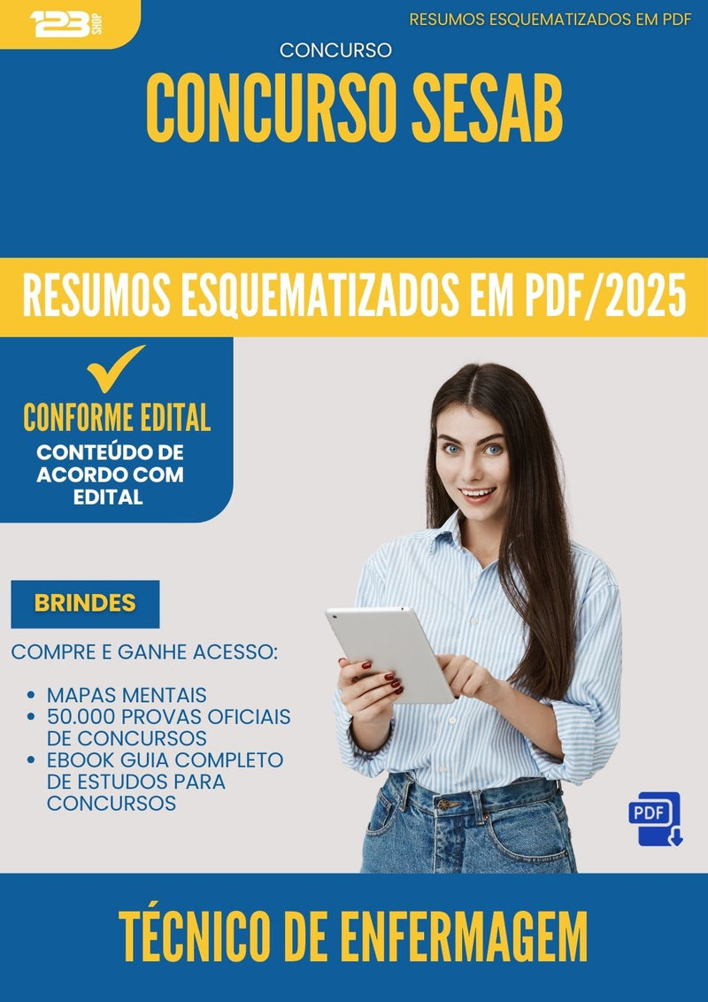 Resumos Esquematizados para Concurso Tecnico De Enfermagem Sesab 2025 - Conteúdo de Acordo com Edital