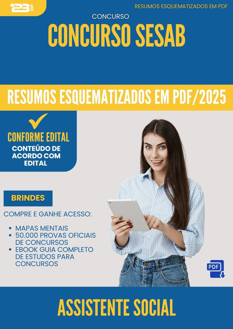 Resumos Esquematizados para Concurso Assistente Social Sesab 2025 - Conteúdo de Acordo com Edital
