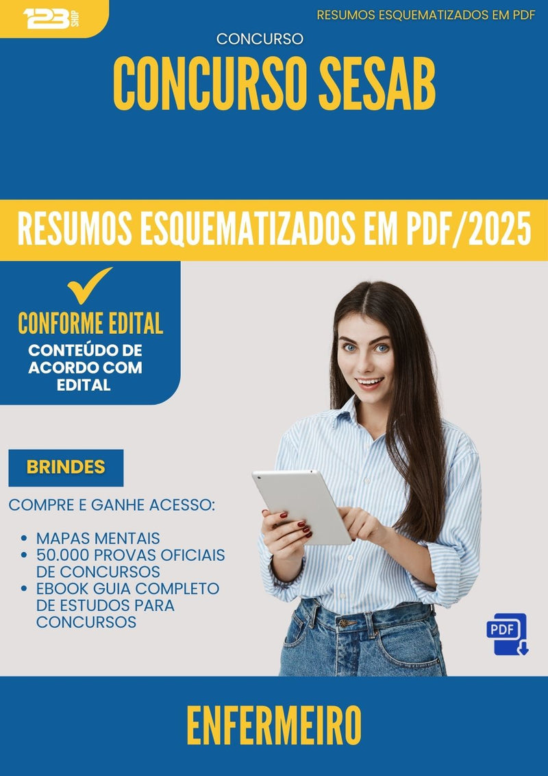 Resumos Esquematizados para Concurso Enfermeiro Sesab 2025 - Conteúdo de Acordo com Edital