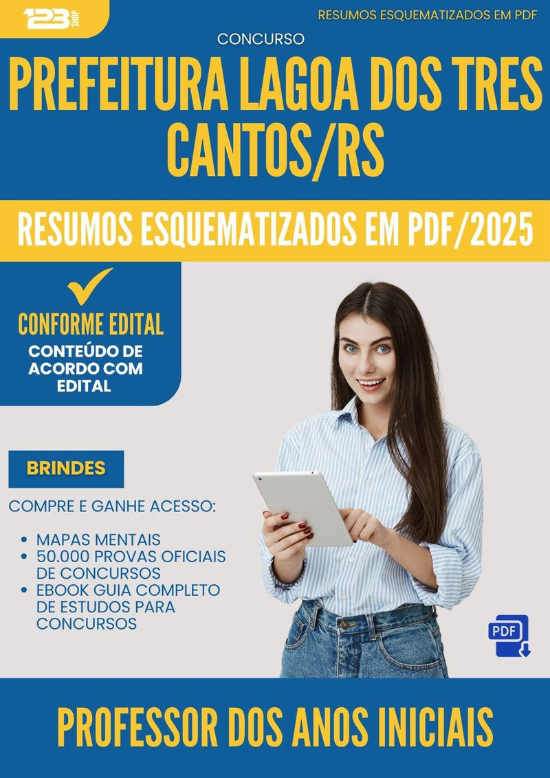 Resumos Esquematizados para Concurso Professor Anos Iniciais da Prefeitura Lagoa Dos Tres Cantos Rs 2025 - Conteúdo de Acordo com Edital