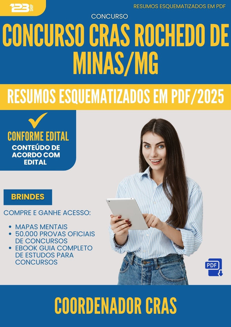 Resumos Esquematizados para Concurso Coordenador Cras da Prefeitura Rochedo De Minas Mg 2025 - Conteúdo de Acordo com Edital