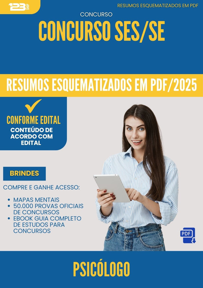 Resumos Esquematizados para Concurso Psicologo Ses Se 2025 - Conteúdo de Acordo com Edital