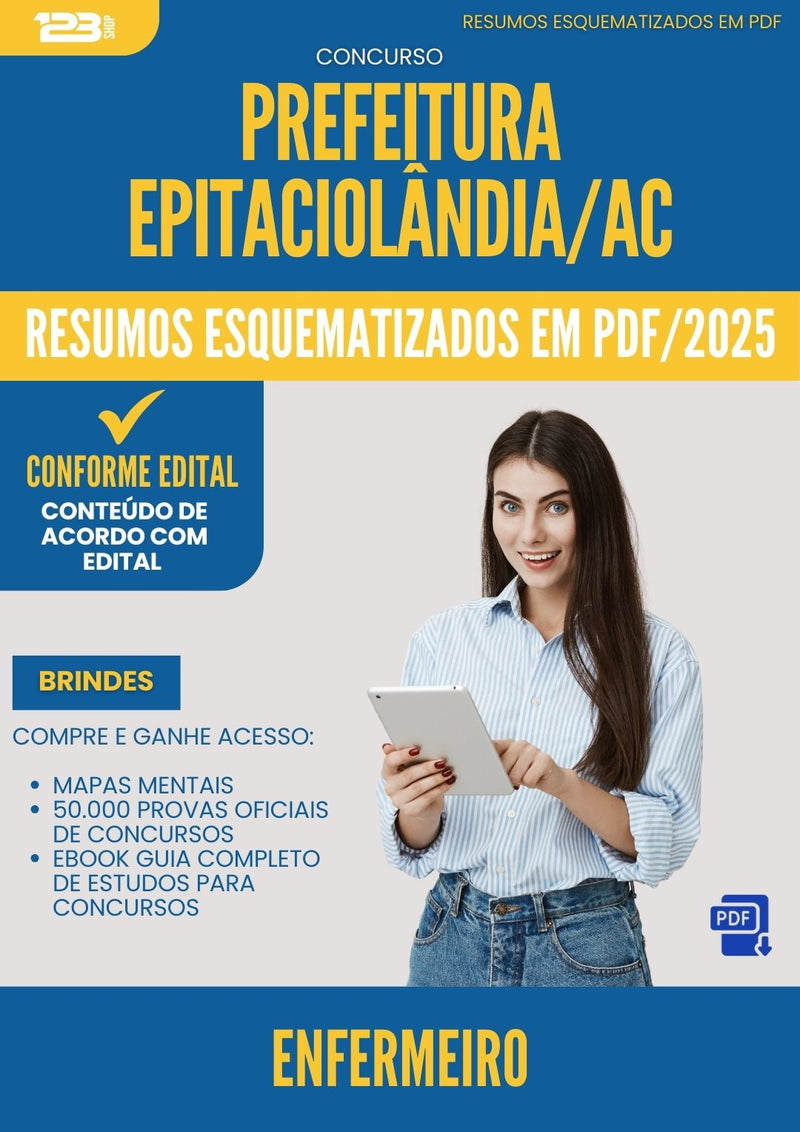 Resumos Esquematizados para Concurso Enfermeiro da Prefeitura Epitaciolandia Ac 2025 - Conteúdo de Acordo com Edital