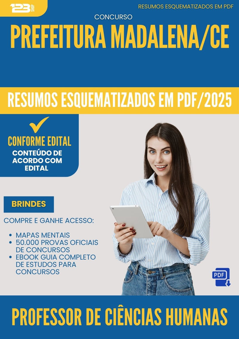 Resumos Esquematizados para Concurso Professor De Ciencias Humanas da Prefeitura Madalena Ce 2025 - Conteúdo de Acordo com Edital