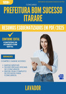 Resumos Esquematizados para Concurso Lavador da Prefeitura Bom Sucesso Itarare 2025 - Conteúdo de Acordo com Edital