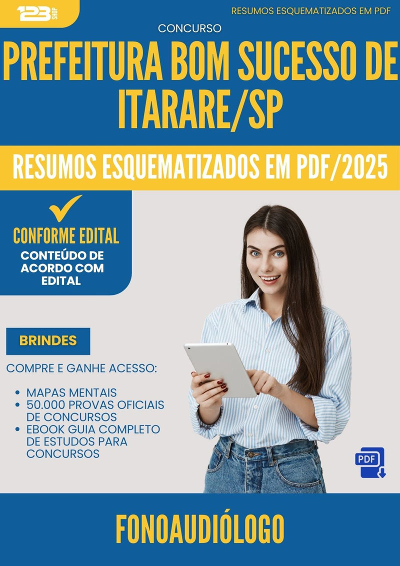 Resumos Esquematizados para Concurso Fonoaudiologo da Prefeitura Bom Sucesso De Itarare Sp 2025 - Conteúdo de Acordo com Edital