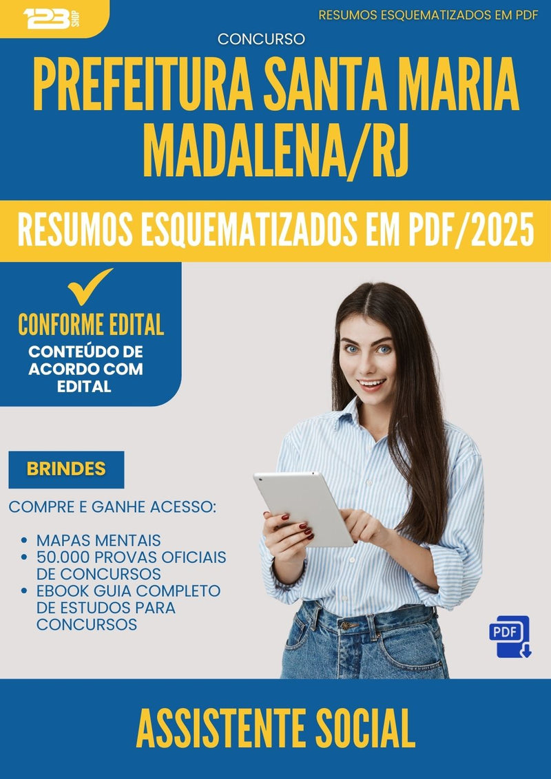 Resumos Esquematizados para Concurso Assistente Social Santa Maria da Prefeitura Madalena Rj 2025 - Conteúdo de Acordo com Edital