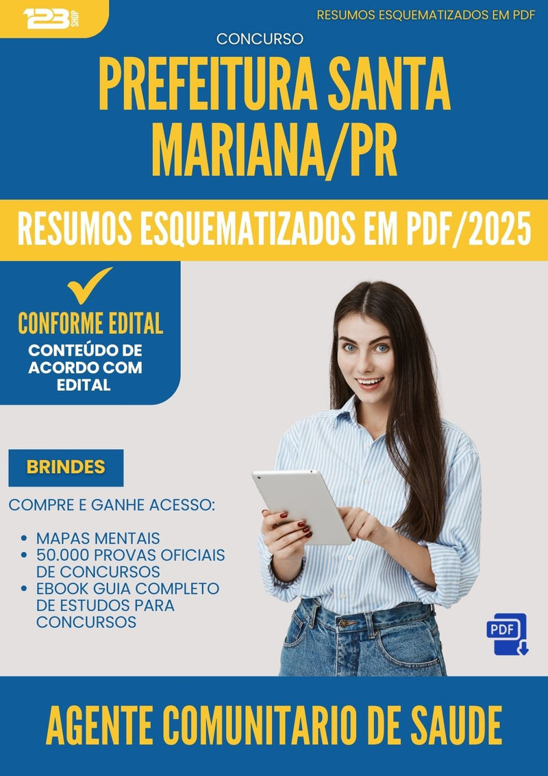 Resumos Esquematizados para Concurso Agente Comunitario De Saude Santa da Prefeitura Mariana Pr 2025 - Conteúdo de Acordo com Edital