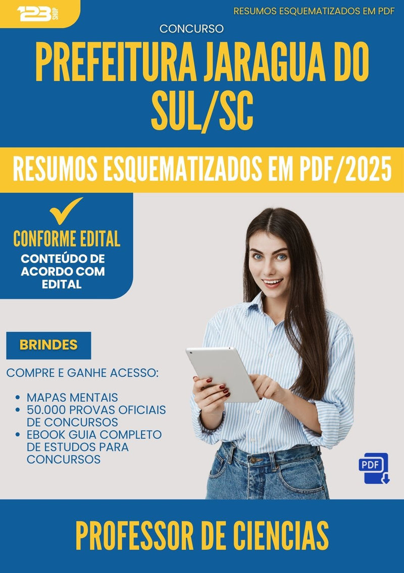 Resumos Esquematizados para Concurso Professor De Ciencias da Prefeitura Jaragua Do Sul Sc 2025 - Conteúdo de Acordo com Edital