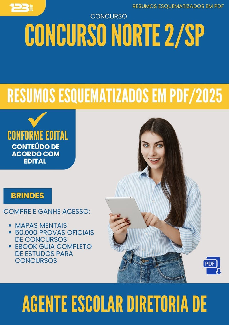 Resumos Esquematizados para Concurso Agente Escolar Diretoria De Ensino Norte 2 Sp 2025 - Conteúdo de Acordo com Edital