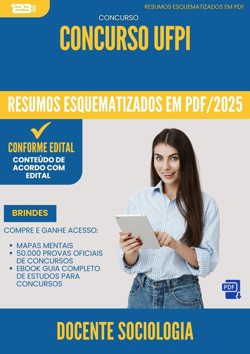 Resumos Esquematizados para Concurso Docente Sociologia Ufpi 2025 - Conteúdo de Acordo com Edital