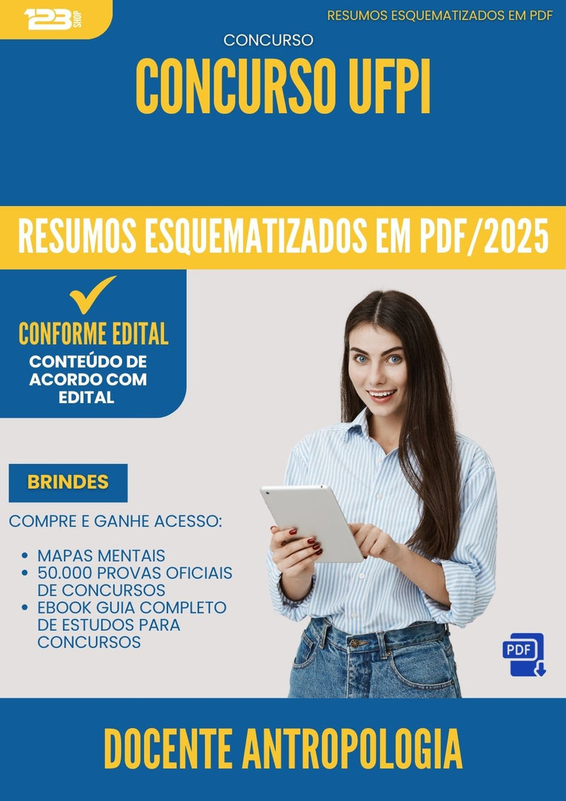 Resumos Esquematizados para Concurso Docente Antropologia Ufpi 2025 - Conteúdo de Acordo com Edital
