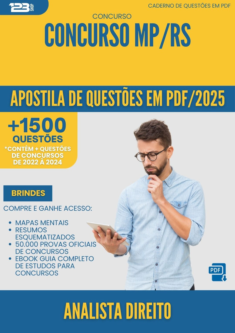 Apostila de Questões para Concurso Analista Direito Mp Rs 2025 - Mais de 1.500 Questões