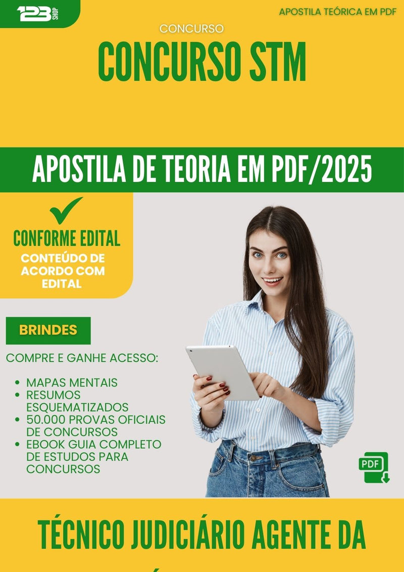 Apostila Teórica para Concurso Tecnico Judiciario Agente Da Policia Judicial Stm 2025 - Conteúdo de Acordo com Edital