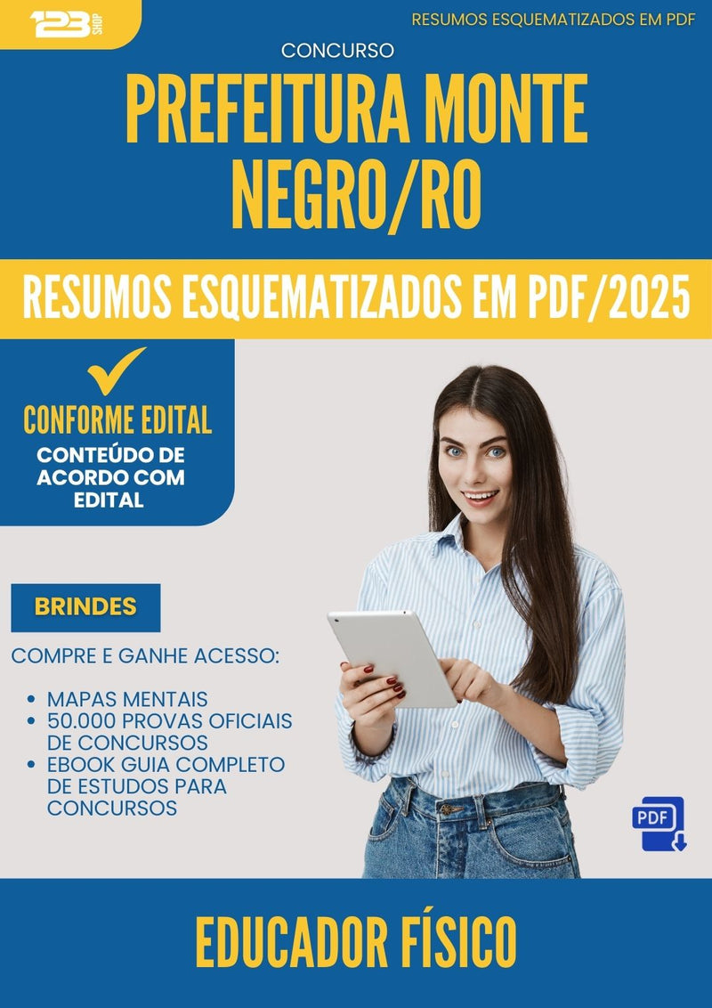 Resumos Esquematizados para Concurso Apostila Educador Fisico da Prefeitura Monte Negro Ro 2025 - Conteúdo de Acordo com Edital