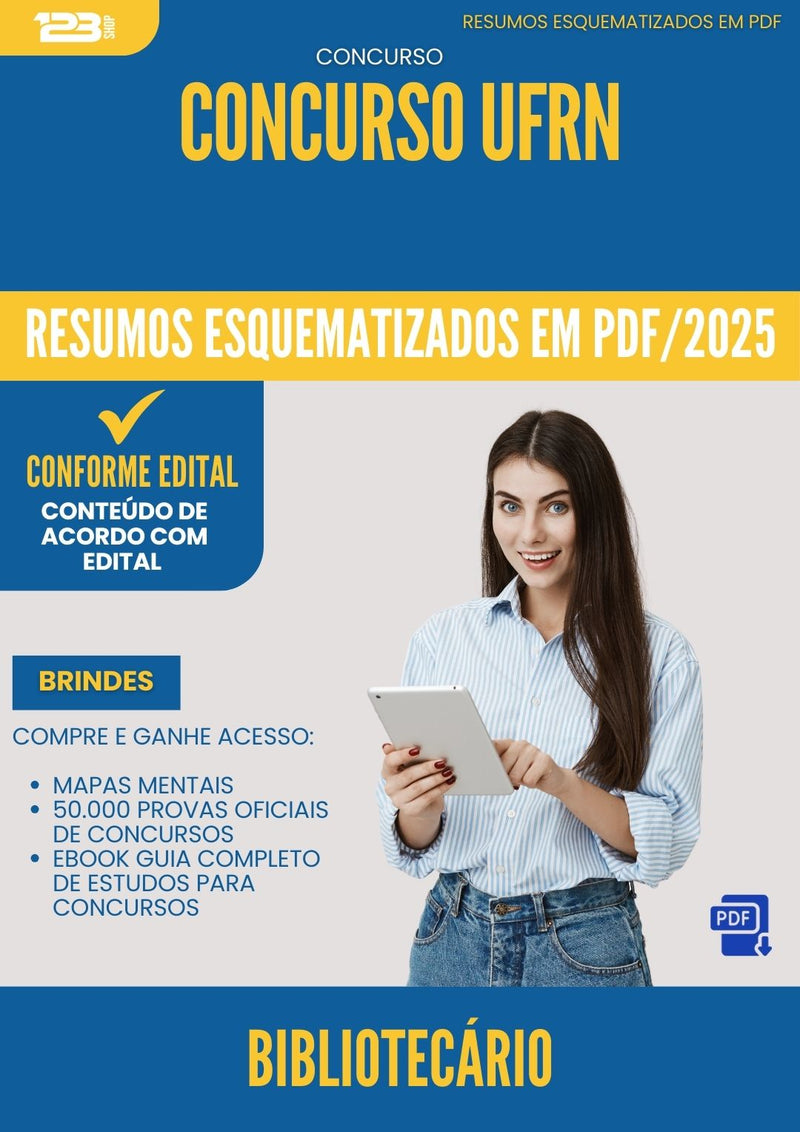 Resumos Esquematizados para Concurso Apostila Bibliotecario Ufrn 2025 - Conteúdo de Acordo com Edital