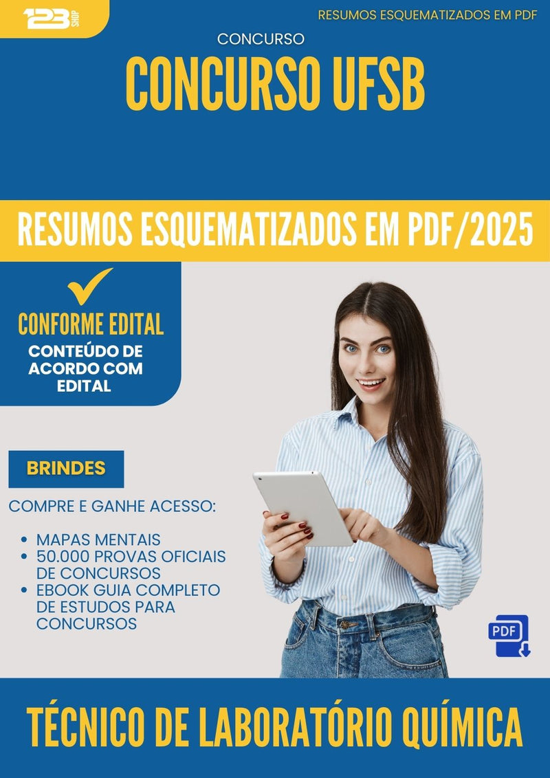 Resumos Esquematizados para Concurso Apostila Tecnico De Laboratorio Quimica Ufsb 2025 - Conteúdo de Acordo com Edital