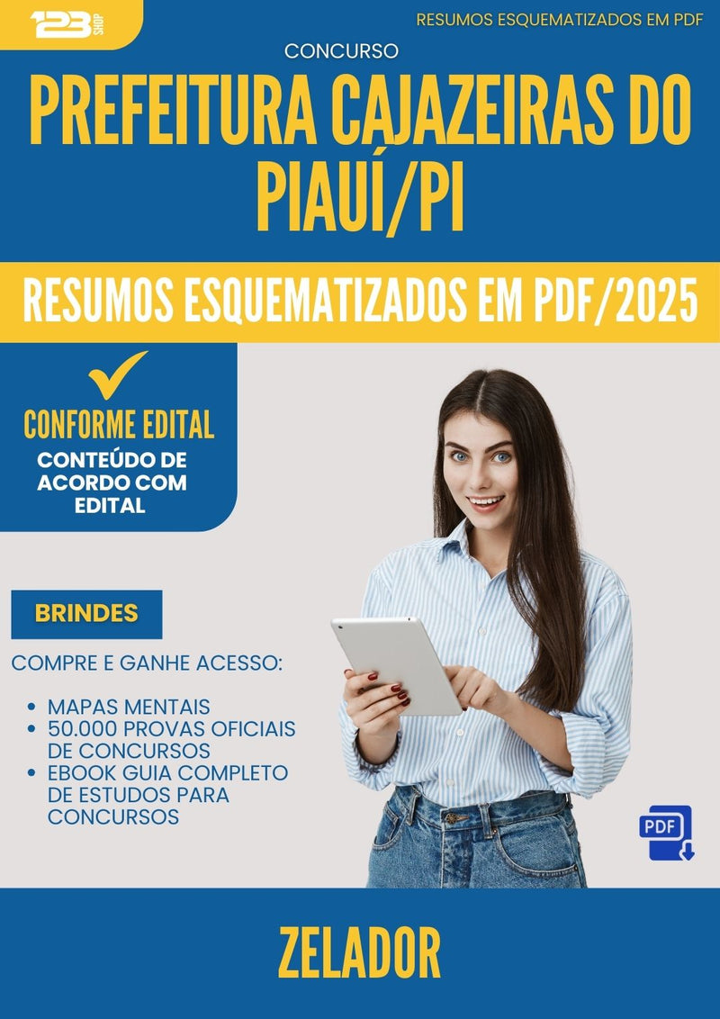 Resumos Esquematizados para Concurso Apostila Zelador da Prefeitura Cajazeiras Do Piaui Pi 2025 - Conteúdo de Acordo com Edital