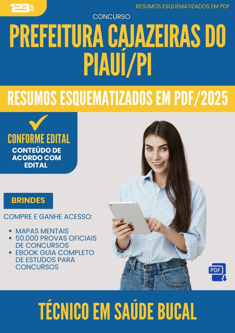 Resumos Esquematizados para Concurso Apostila Tecnico Em Saude Bucal da Prefeitura Cajazeiras Do Piaui Pi 2025 - Conteúdo de Acordo com Edital