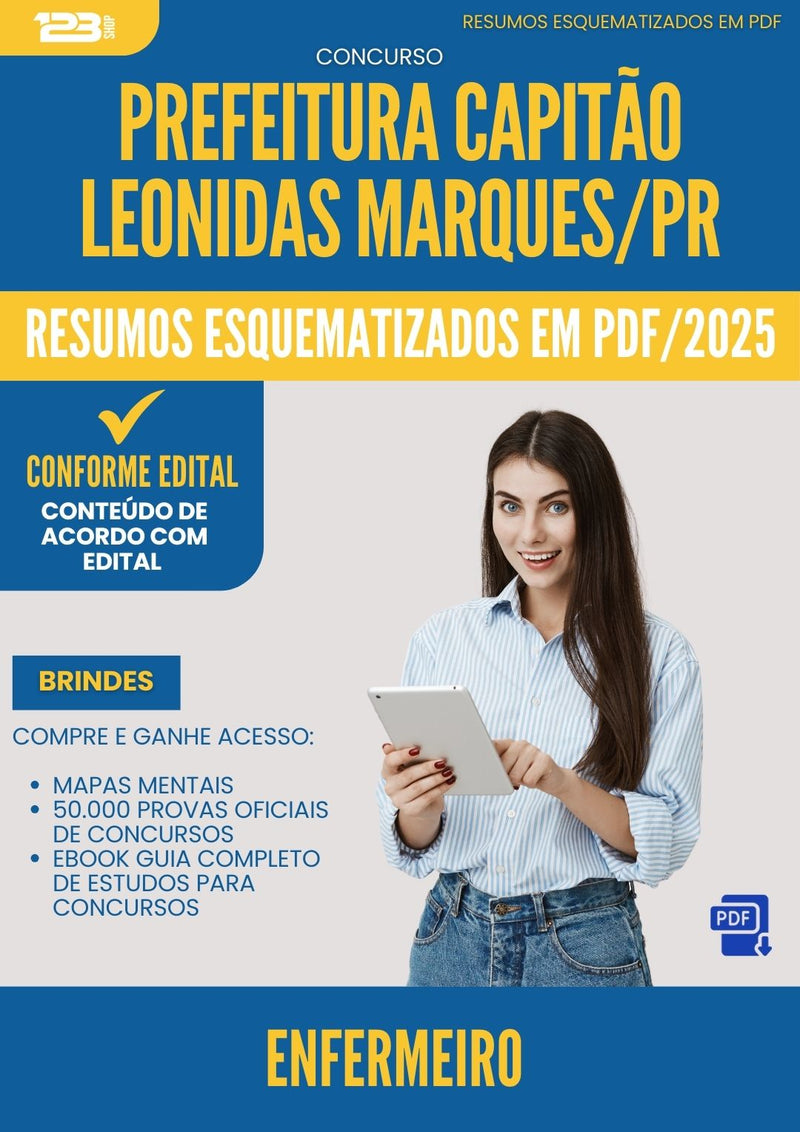 Resumos Esquematizados para Concurso Apostila Enfermeiro da Prefeitura Capitao Leonidas Marques Pr 2025 - Conteúdo de Acordo com Edital