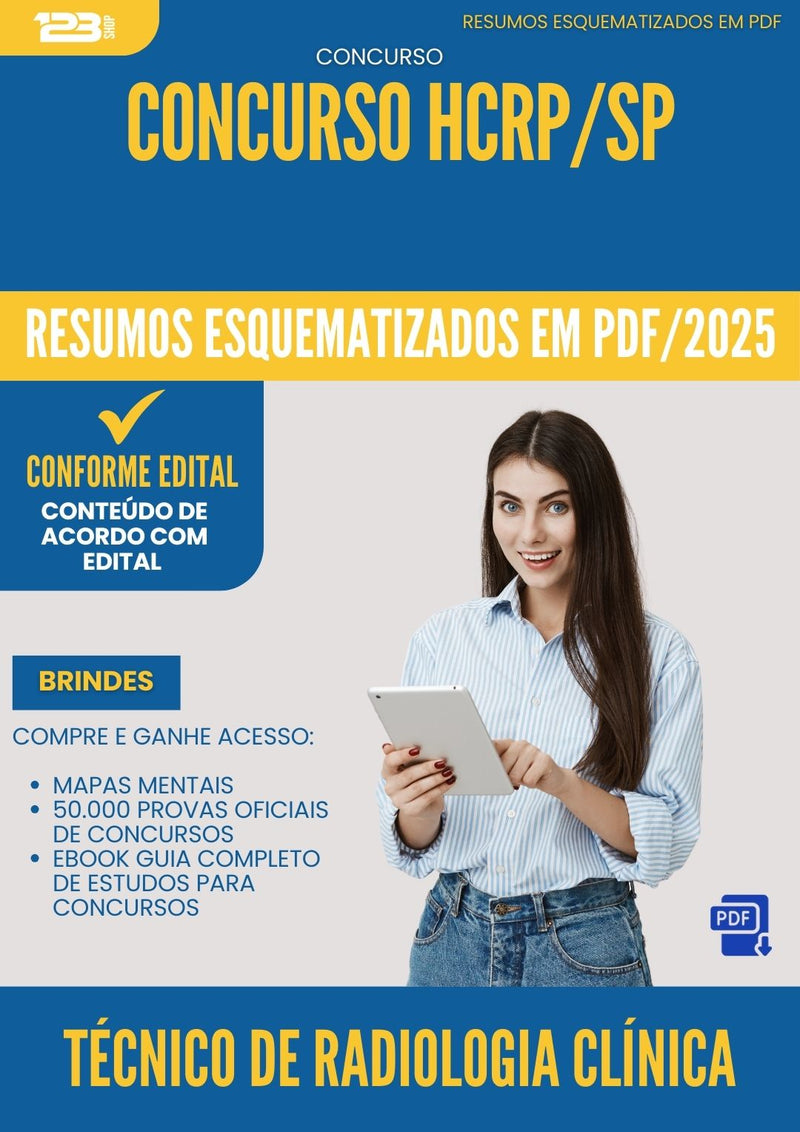 Resumos Esquematizados para Concurso Apostila Tecnico De Radiologia Clinica Hcrp Sp 2025 - Conteúdo de Acordo com Edital