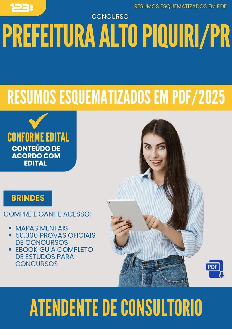 Resumos Esquematizados para Concurso Apostila Atendente De Consultorio Dentario da Prefeitura Alto Piquiri Pr 2025 - Conteúdo de Acordo com Edital