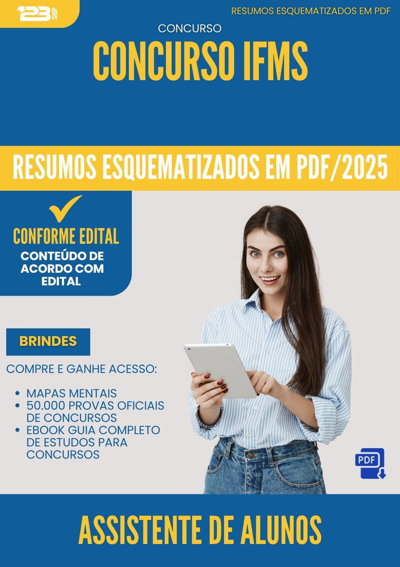 Resumos Esquematizados para Concurso Apostila Assistente De Alunos Ifms 2025 - Conteúdo de Acordo com Edital