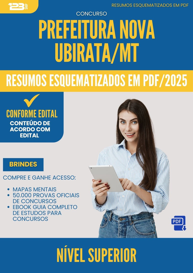 Resumos Esquematizados para Concurso Apostila Nivel Superior da Prefeitura Nova Ubirata Mt 2025 - Conteúdo de Acordo com Edital