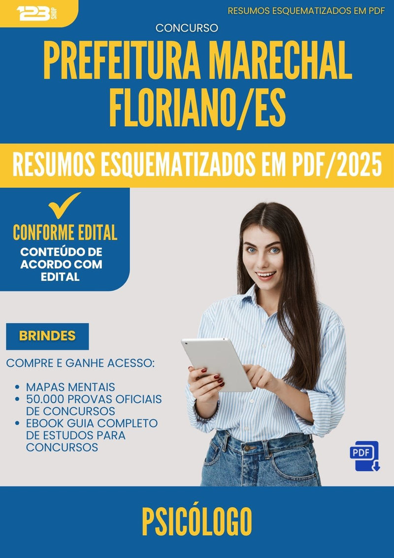 Resumos Esquematizados para Concurso Apostila Psicologo Marechal da Prefeitura Floriano Es 2025 - Conteúdo de Acordo com Edital