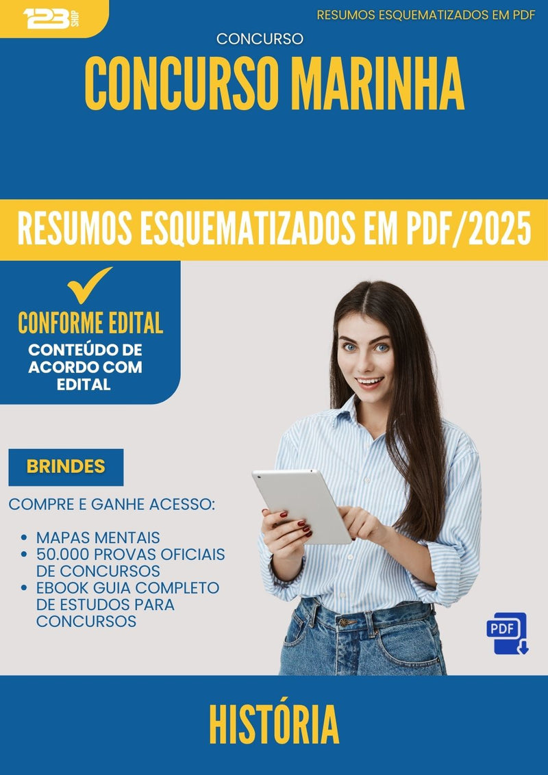 Resumos Esquematizados para Concurso Apostila Historia Marinha 2025 - Conteúdo de Acordo com Edital
