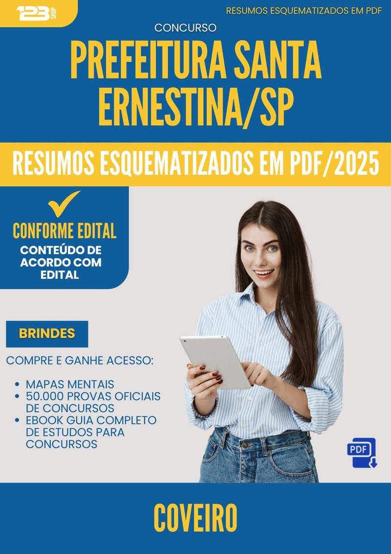 Resumos Esquematizados para Concurso Apostila Coveiro Santa da Prefeitura Ernestina Sp 2025 - Conteúdo de Acordo com Edital