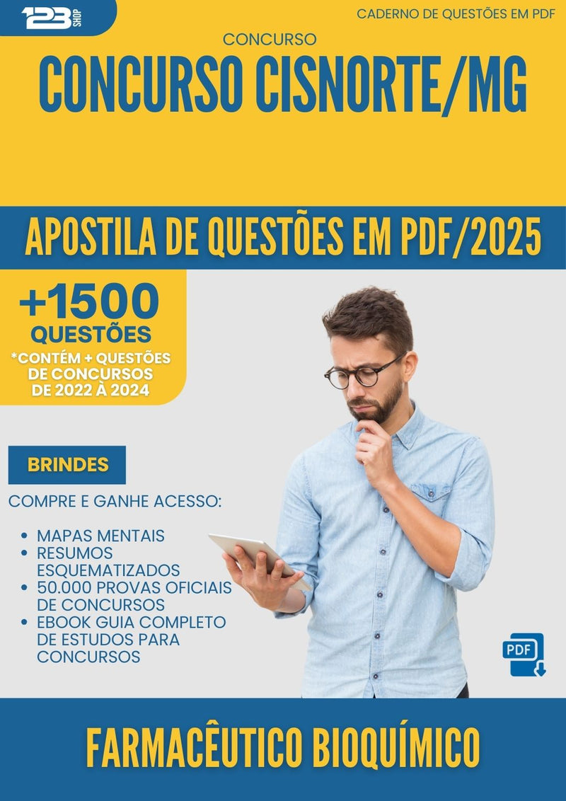 Apostila de Questões para Concurso Farmaceutico Bioquimico Cisnorte Mg 2025 - Mais de 1.500 Questões