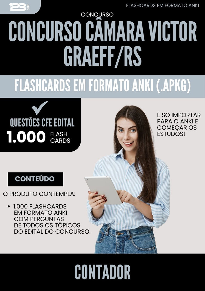 Flashcards para Concurso Contador Camara da Prefeitura Victor Graeff Rs 2025 - 1.000 Flashcards de Acordo com Edital
