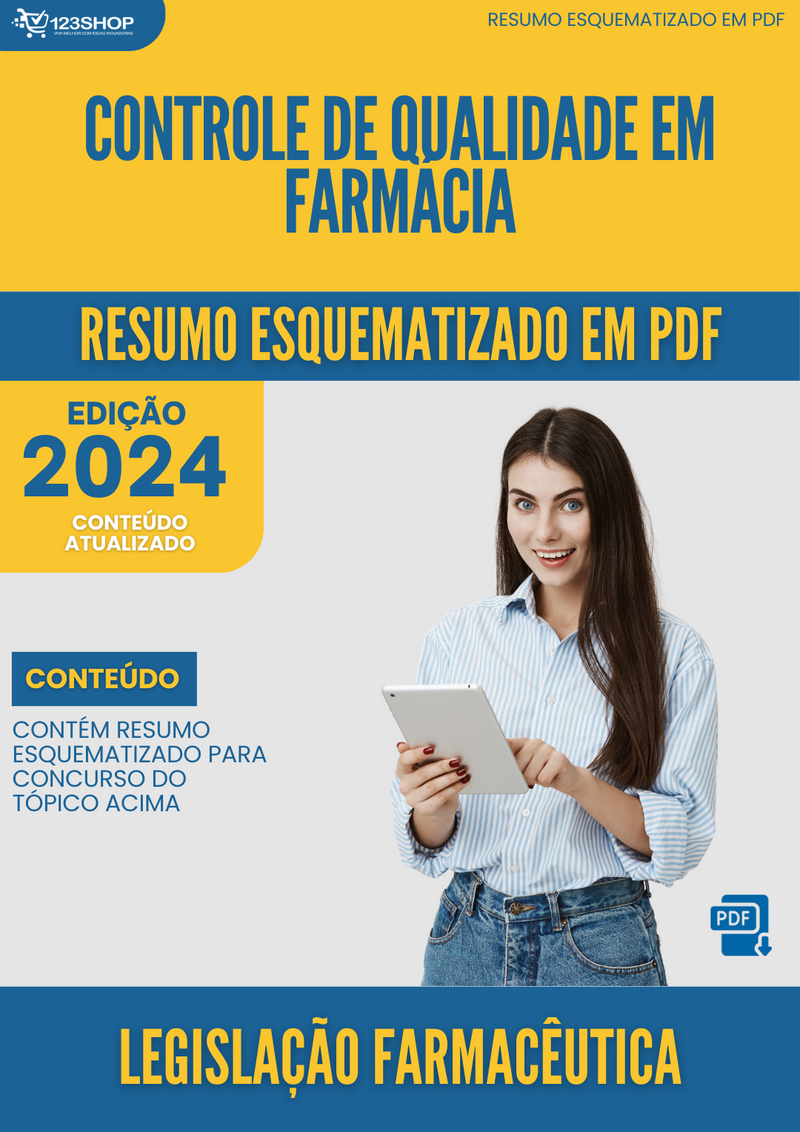 Resumo Esquematizado de Legislação Farmacêutica Sobre Controle De Qualidade Em Farmácia para Concursos | loja123shop
